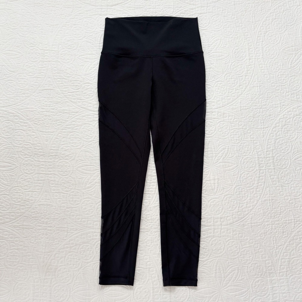 ivivva by Lululemon Mesh Paneled Active Leggings, Black Sz 14